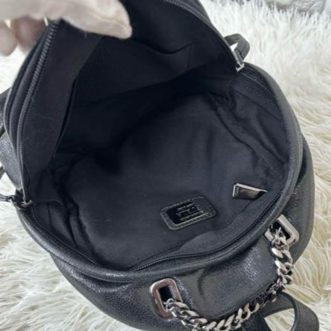 FURLA✨未使用級スパイバッグ　ミニリュック　レザー　タッセルシルバーチェーン