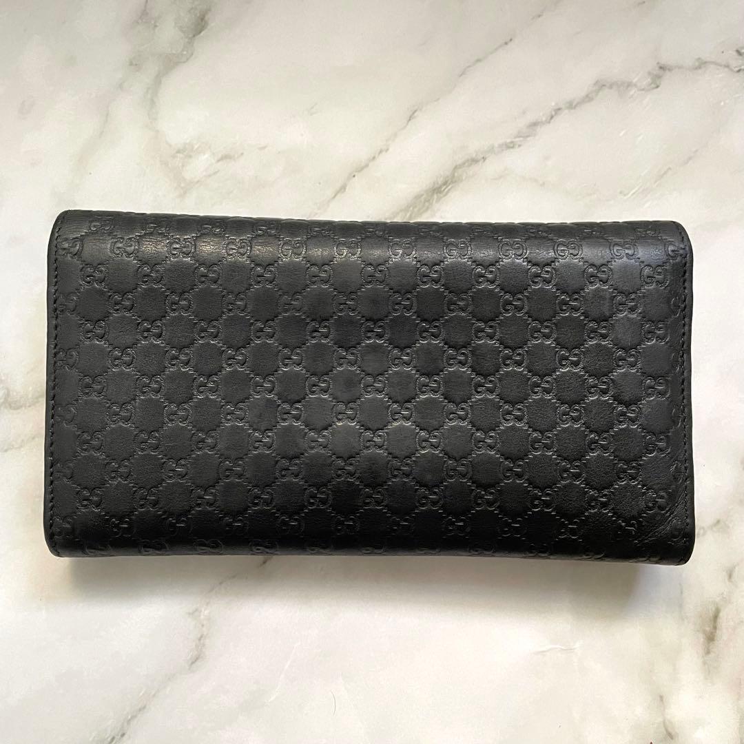 GUCCI グッチ マイクロシマ GGメタルロゴプレート　長財布　0112-②