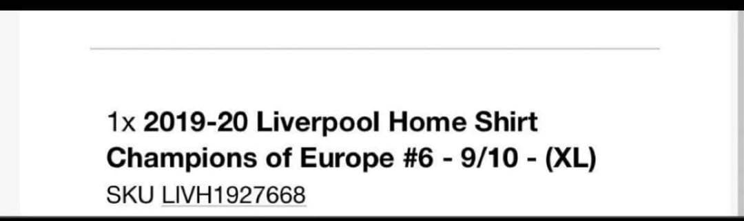 リヴァプール 2019/2020 ユニフォーム 正規品 優勝記念