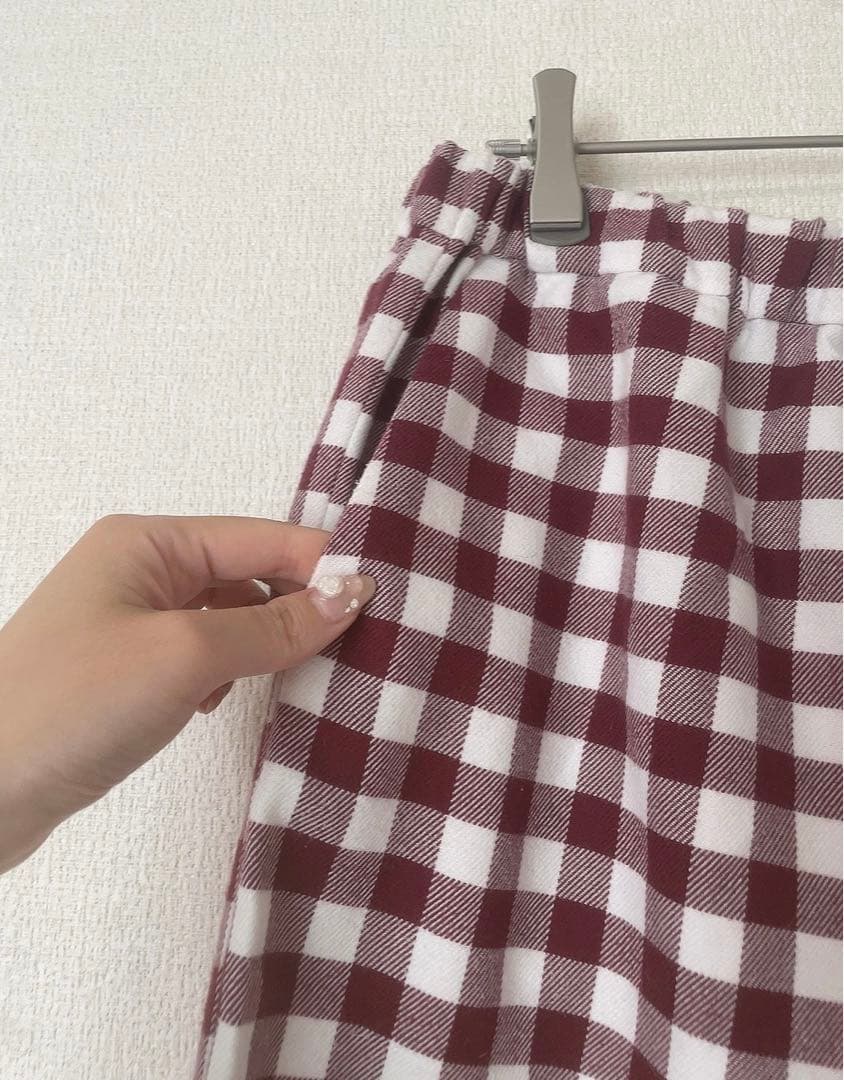 【新品！】ジェラートピケ　ギンガムチェック柄上下長袖パジャマセット　本田翼着用