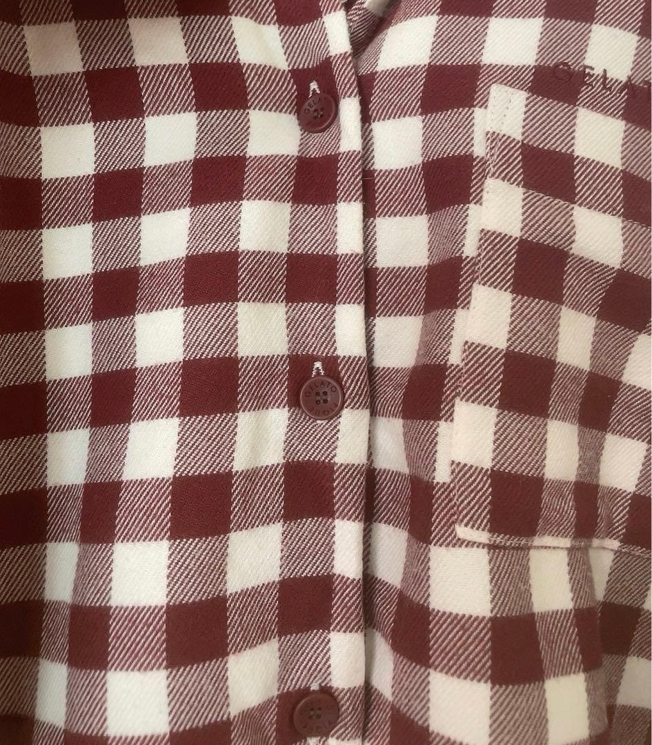 【新品！】ジェラートピケ　ギンガムチェック柄上下長袖パジャマセット　本田翼着用