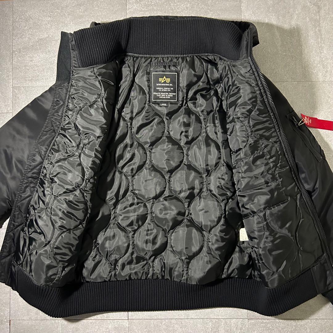 美品✨アルファインダストリーズ フーデッド リブジャケット 赤タグ