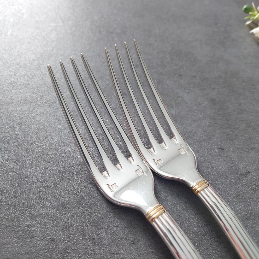 美品 クリストフル アリアゴールドリング テーブルフォーク 未開封含む