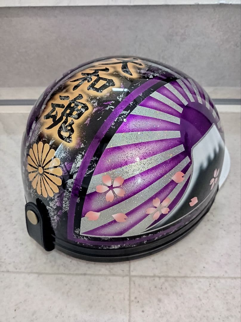 カスタムコルク半 黒ラップ✘Candyパープル富士日章 七色ラメ 文字変更