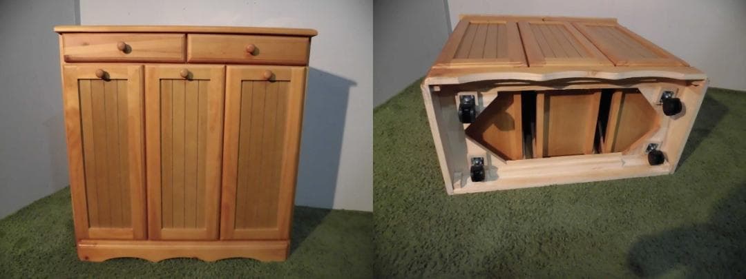 送料無料/展示品/アウトレット/新品★カントリー調★分別ダストボックス（3分別）