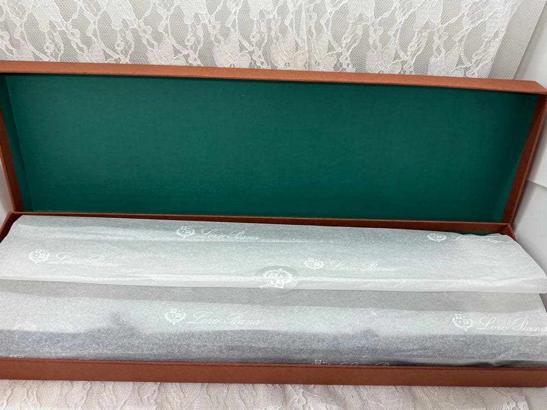 未使用美品Loro Piana ピッコラウニタスカーフカシミヤ グリーングレー