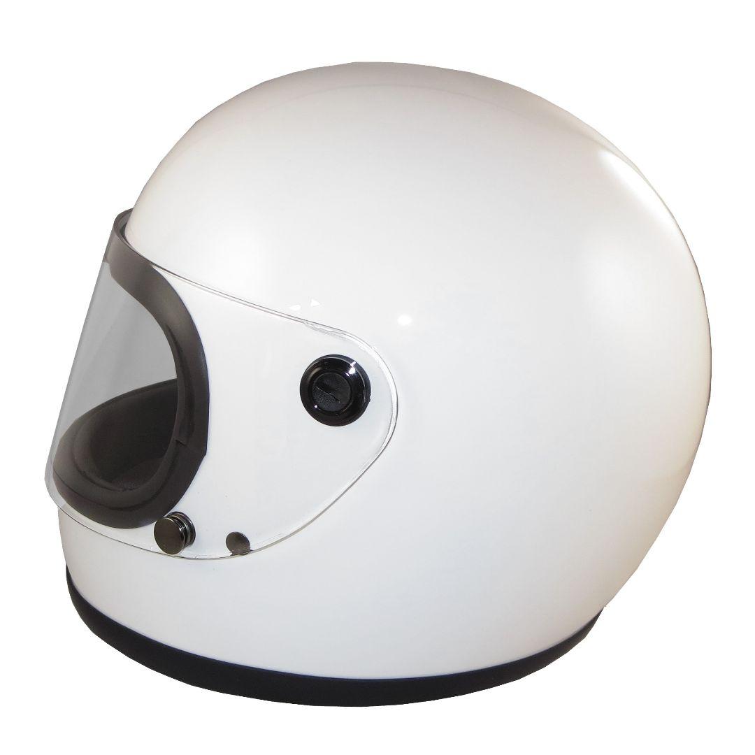 フルフェイス（ホワイト）昭和レトロ カフェレーサー 70年代 族ヘル 復刻版