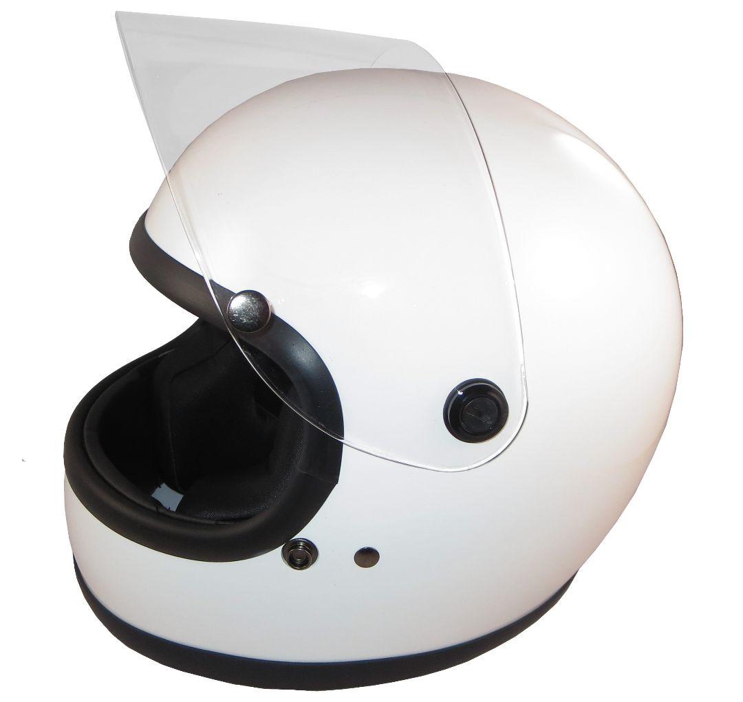 フルフェイス（ホワイト）昭和レトロ カフェレーサー 70年代 族ヘル 復刻版