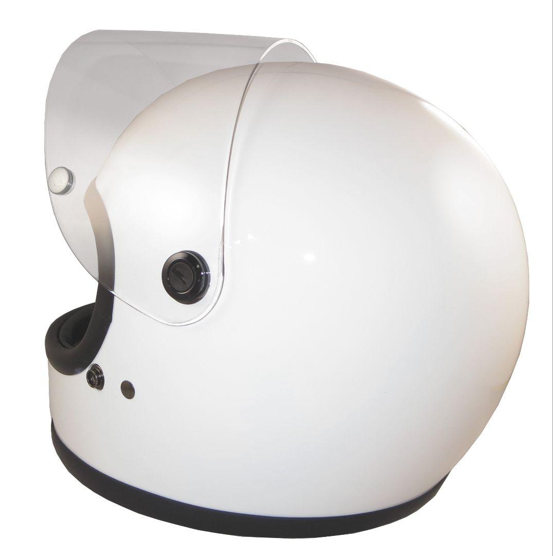 フルフェイス（ホワイト）昭和レトロ カフェレーサー 70年代 族ヘル 復刻版