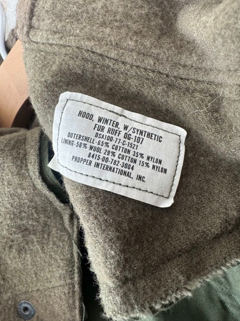 80's U.S.ARMY M-65 フィッシュテールパーカ　フルセット