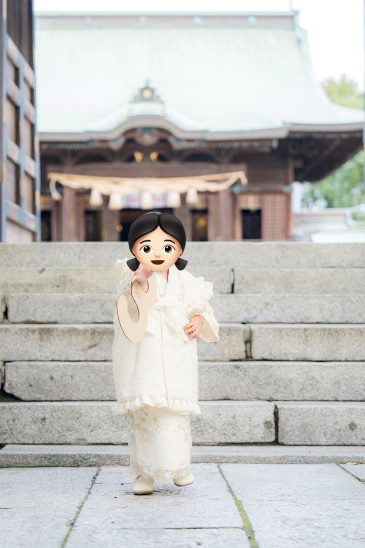 90㎝キャサリンコテージ　七五三 フラワーレース着物ワンピ＆被布セット