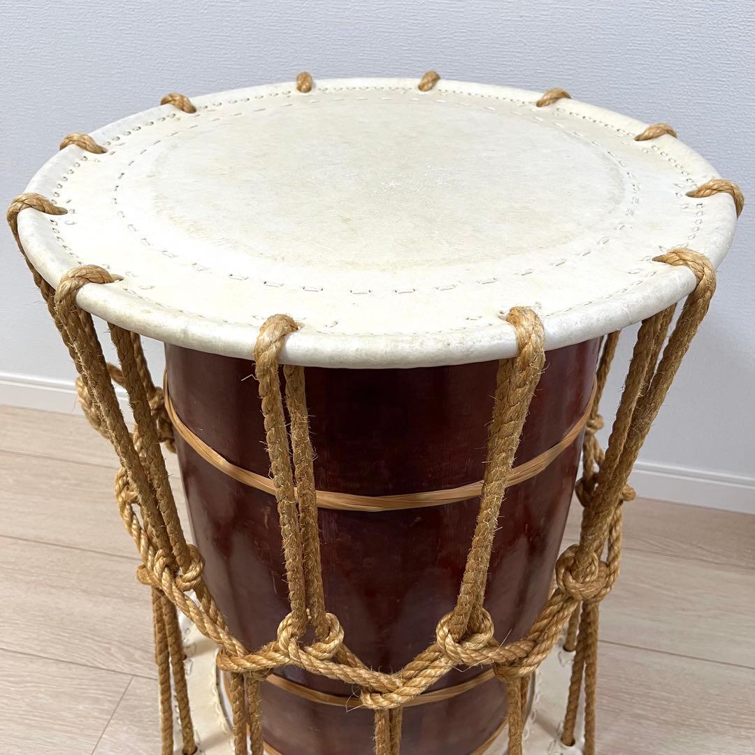 (せ37)長胴太鼓 宮太鼓 和太鼓 桶胴太鼓 大締太鼓 鼓 鼓面約46 cm