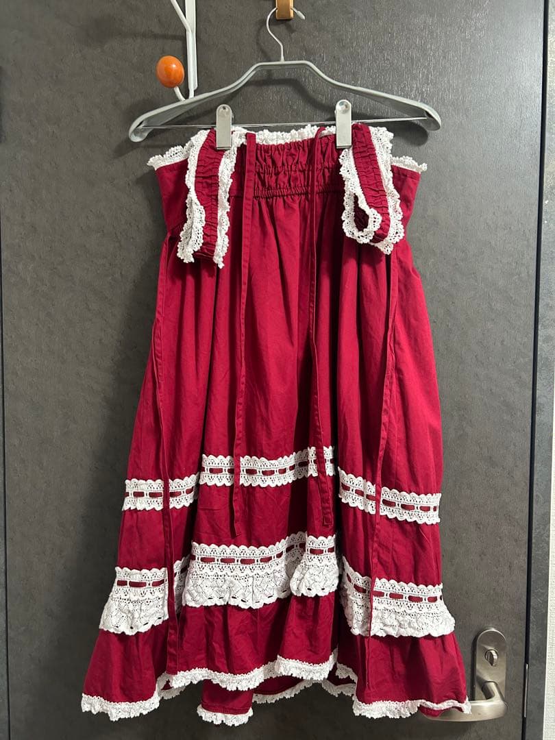 ベビードールジャンパースカート BABY エンジ オフ白