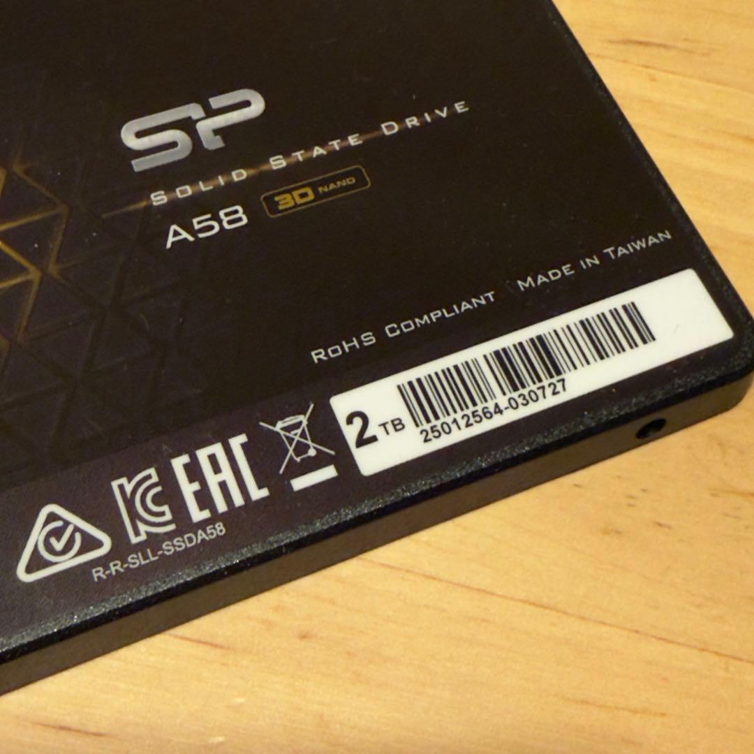 シリコンパワー 2TB SATA SSD A58SP002TBSS3A58A25