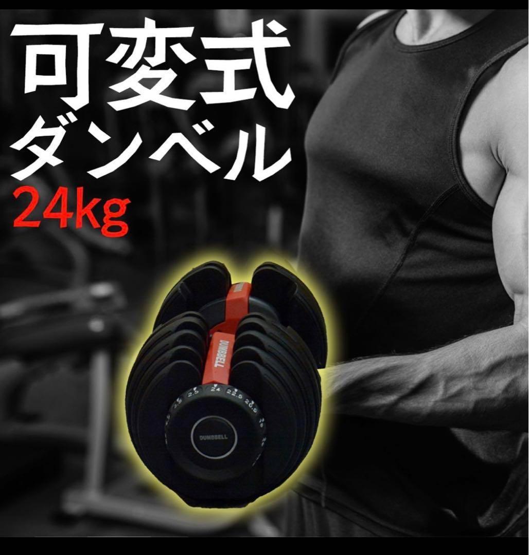 ダンベル 可変式 2.5kg - 24kg 15段階調節 鉄アレイ
