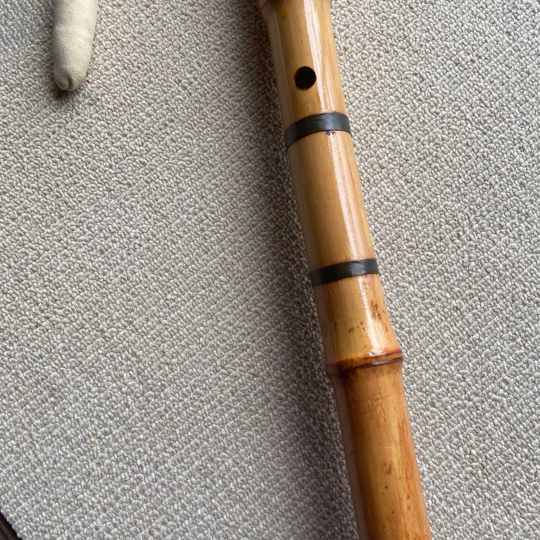 219 尺八本体 ニ尺一寸管　珍しい地無し延管　竹製 5音孔