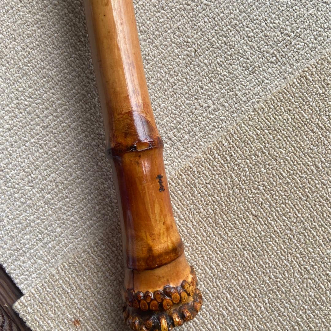 219 尺八本体 ニ尺一寸管　珍しい地無し延管　竹製 5音孔