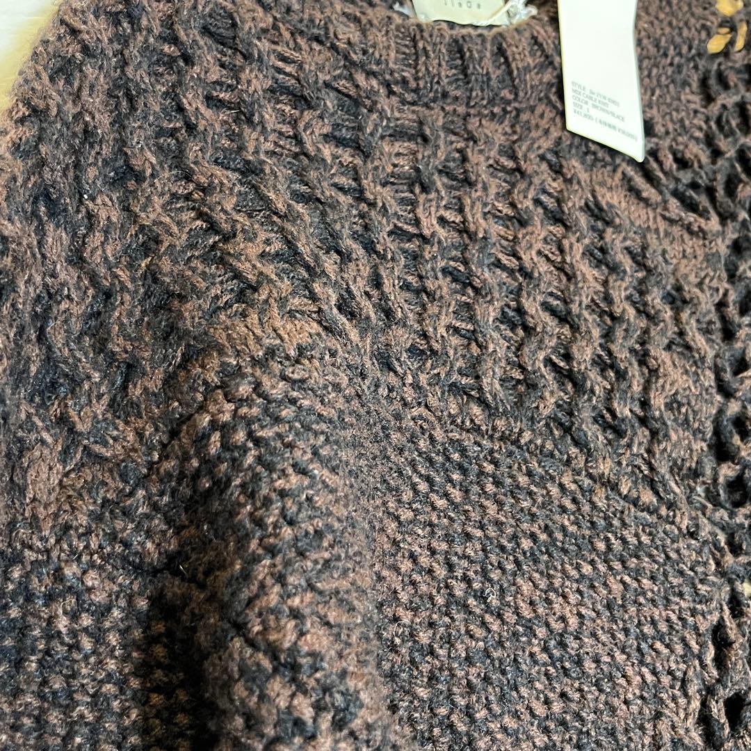 Jieda ジエダ Mix Cable Knit ウール ブラウン シアー - メルカリ