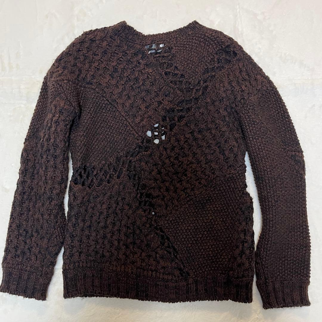 Jieda ジエダ Mix Cable Knit ウール ブラウン シアー - メルカリ