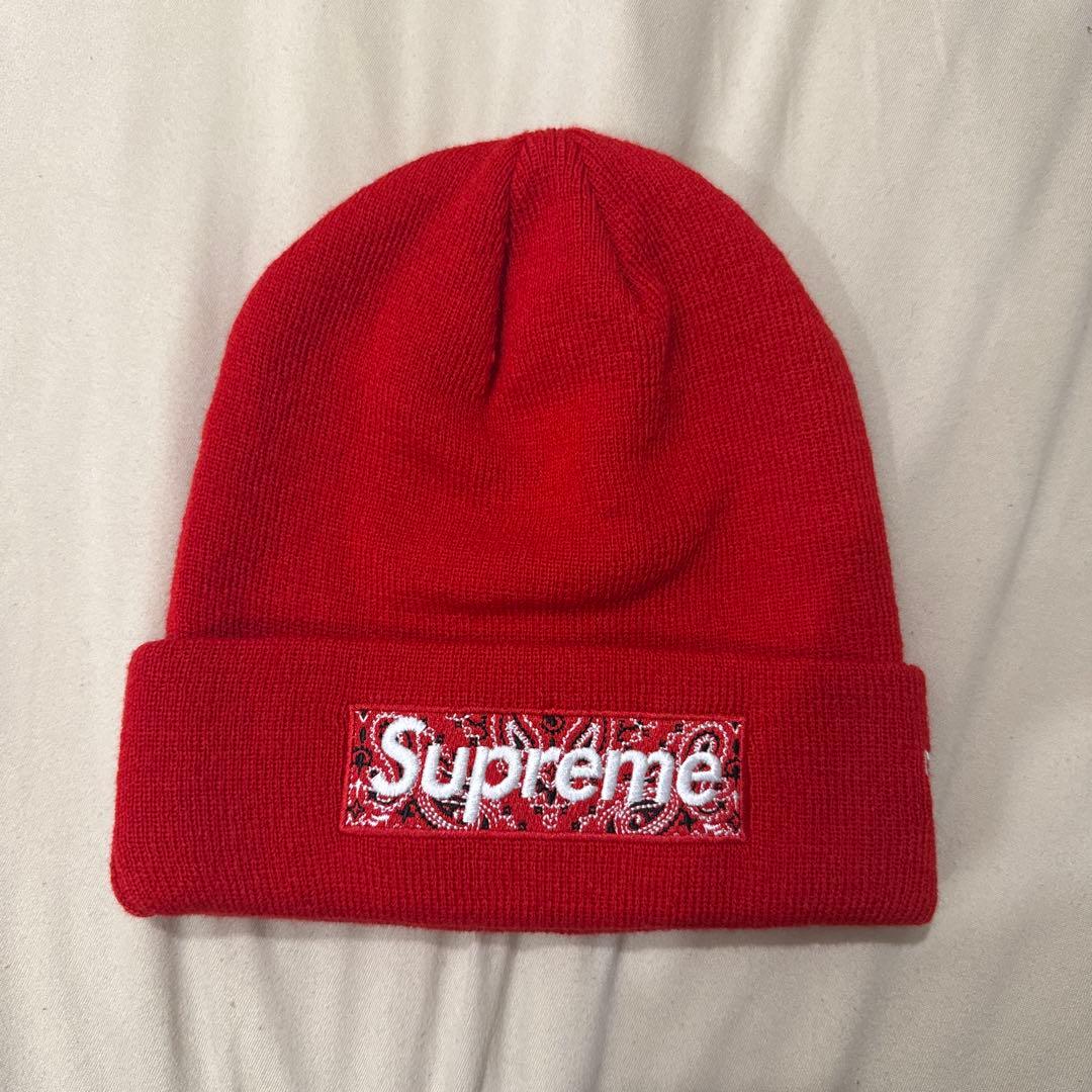 Supreme 赤 ニット帽 World Famous バンダナ - メルカリ