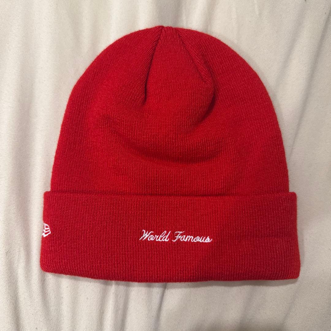 Supreme 赤 ニット帽 World Famous バンダナ - メルカリ
