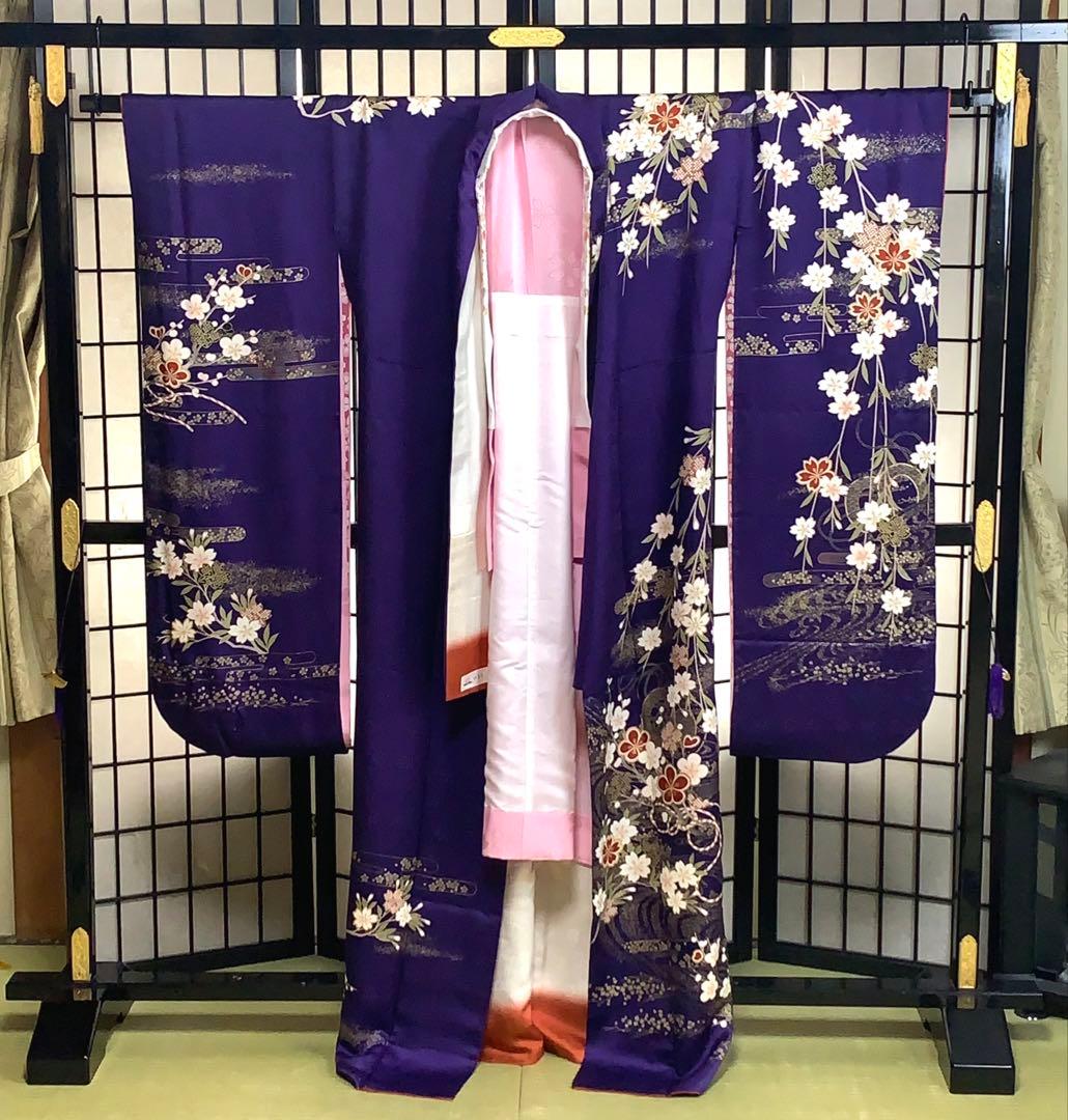 ロ*ズ様 【未使用級】振袖　6点セット やまと誂製　桜柄 　正絹　身丈161cm