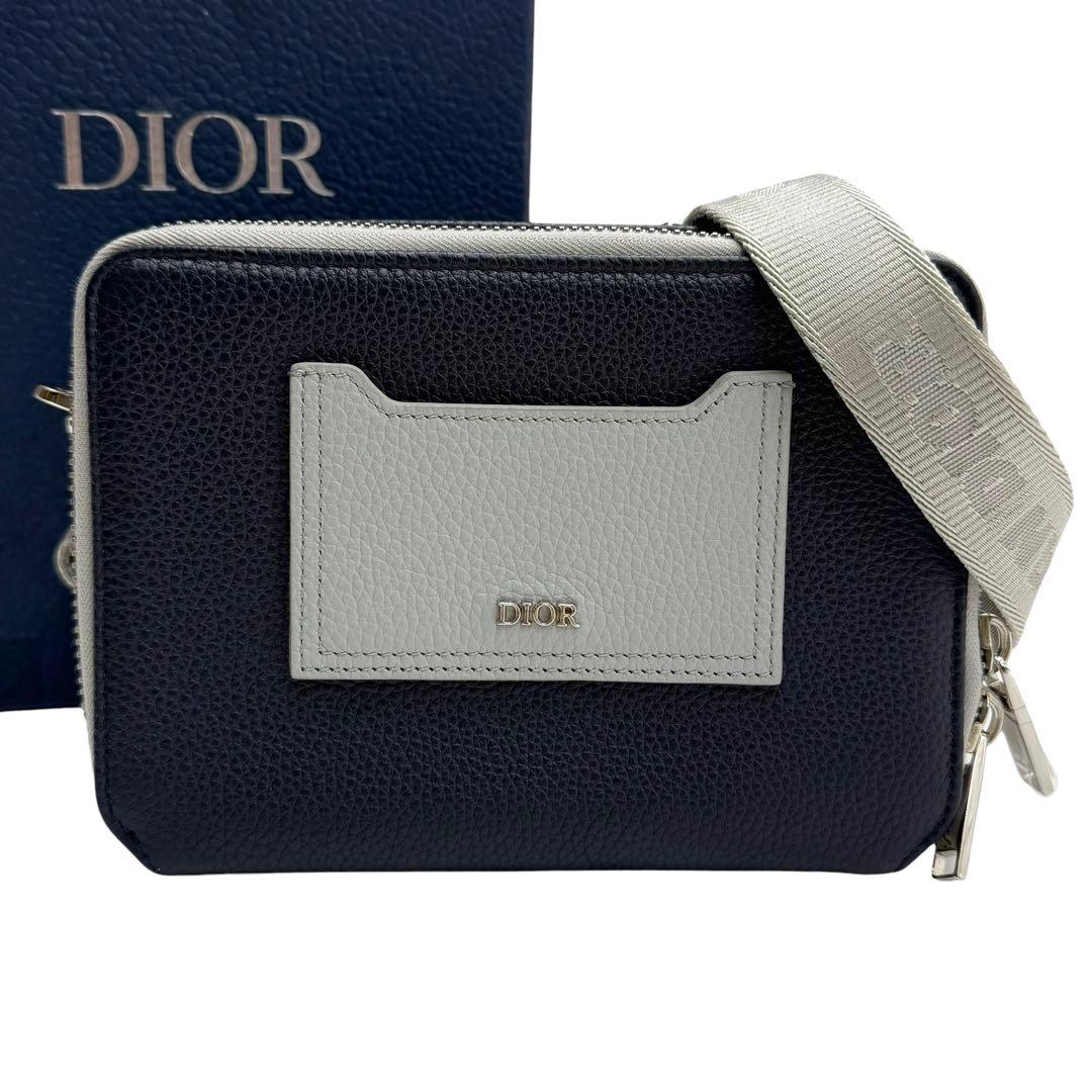 6175 極美品 ディオール ダブルジップポケット ショルダーバッグ 20AW