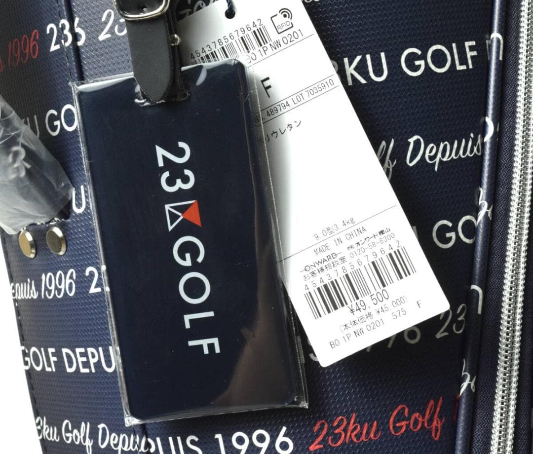 未使用 23区 GOLF ゴルフ ロゴ総柄 キャディバッグ 9型 ユニセックス