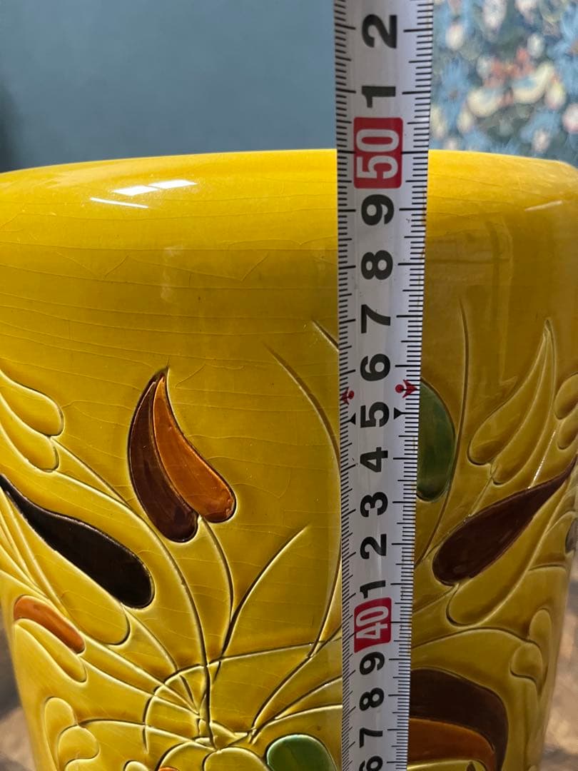 たむ ＊陶器 傘立て インテリア 昭和レトロ 黄色 玄関