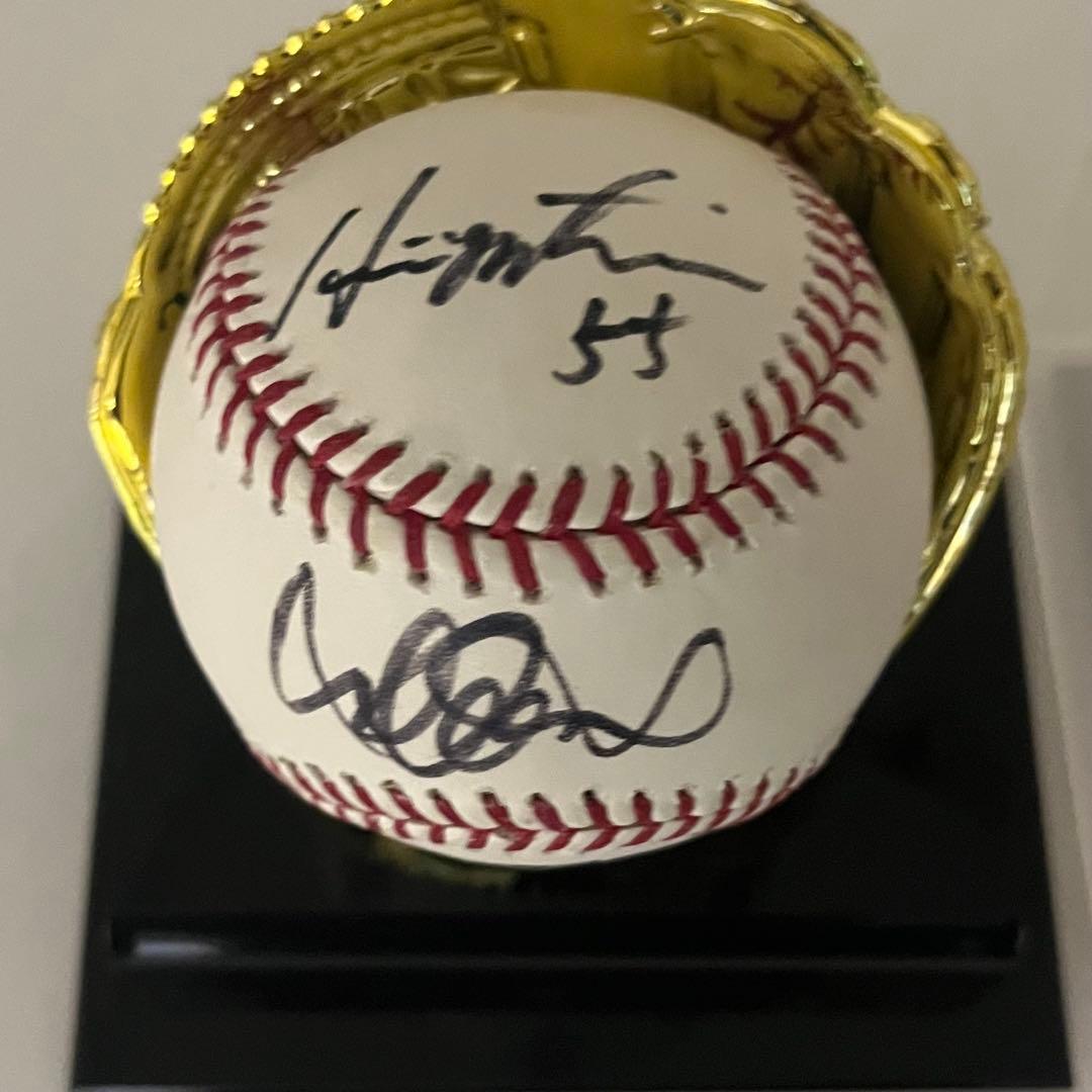 イチロー&松井秀喜　限定Wネーム直筆サインボール