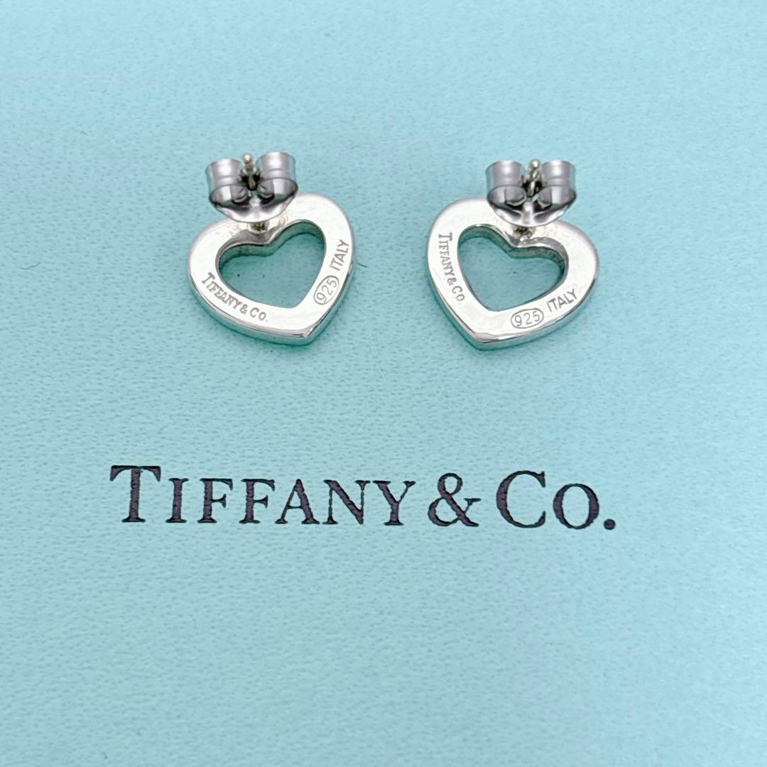 美品】 ティファニー センチメンタル ハート ピアス オープンハート