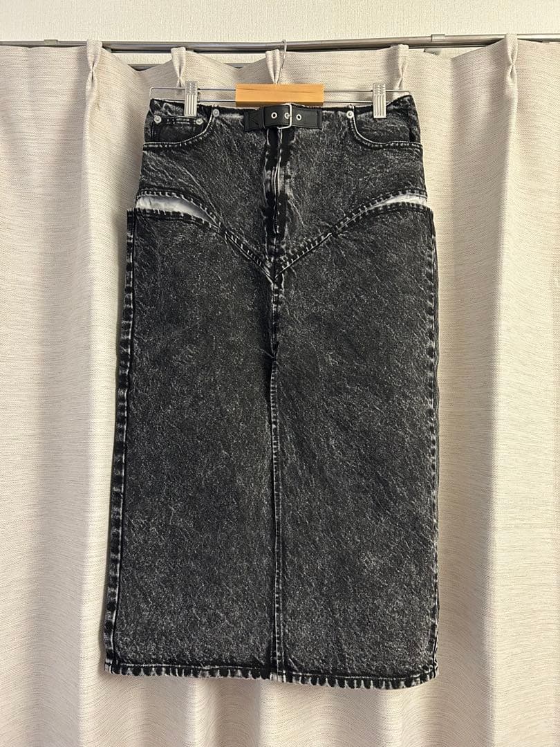 andmary Coco check pleats skirt black S