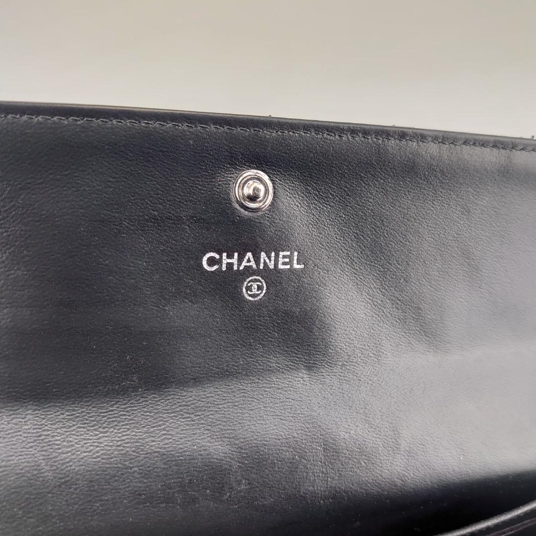 【美品】シャネル　マトラッセ　フラップ長財布　ラムスキン　1208