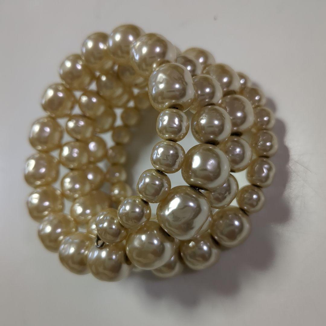 【美品希少】ミリアムハスケル初期ヴィンテージ4連パールクラスターブレスレット