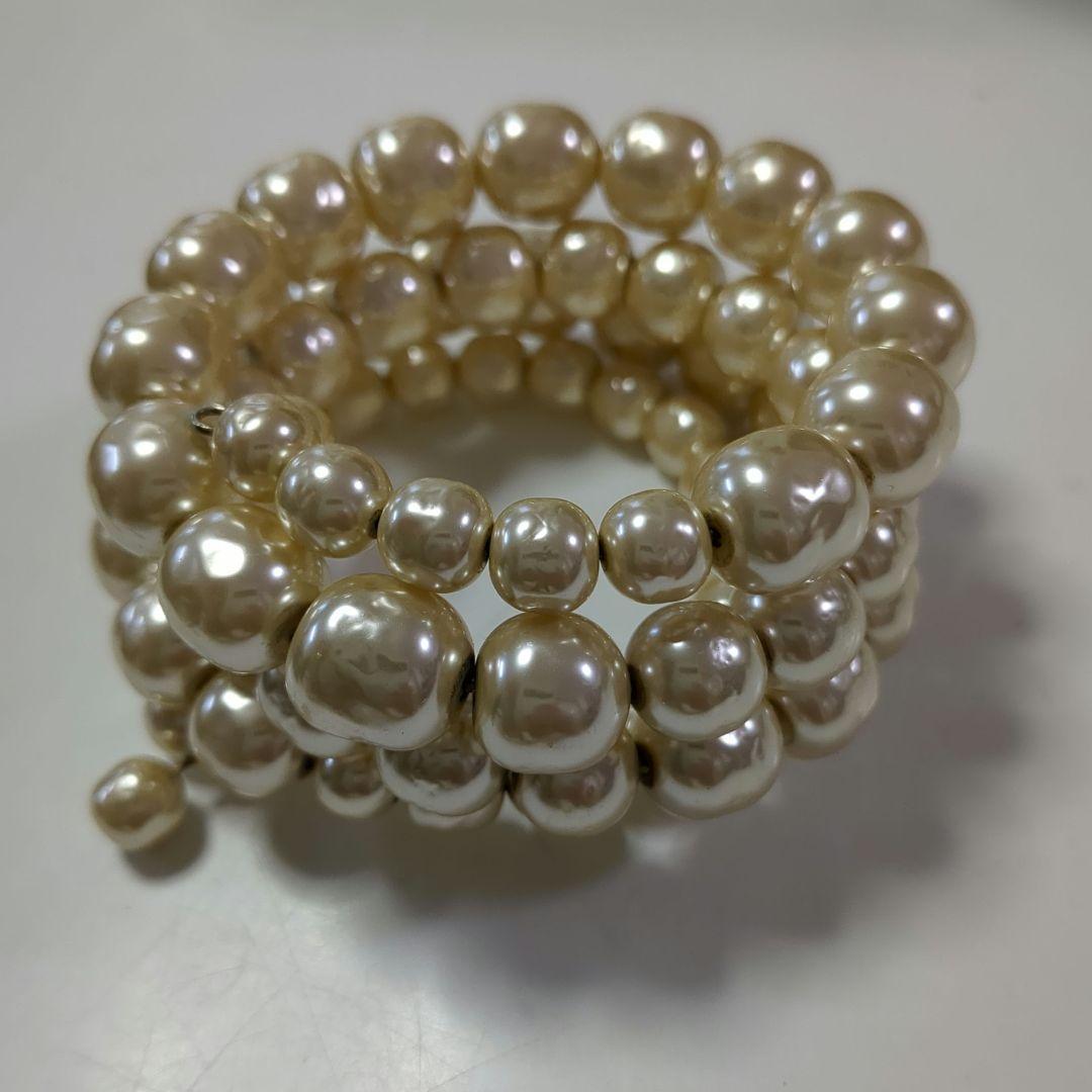 【美品希少】ミリアムハスケル初期ヴィンテージ4連パールクラスターブレスレット