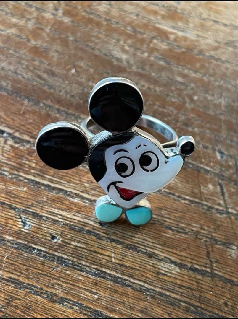 ズニ族 ミッキー リング ズニ zuni インディアンジュエリー ディズニー