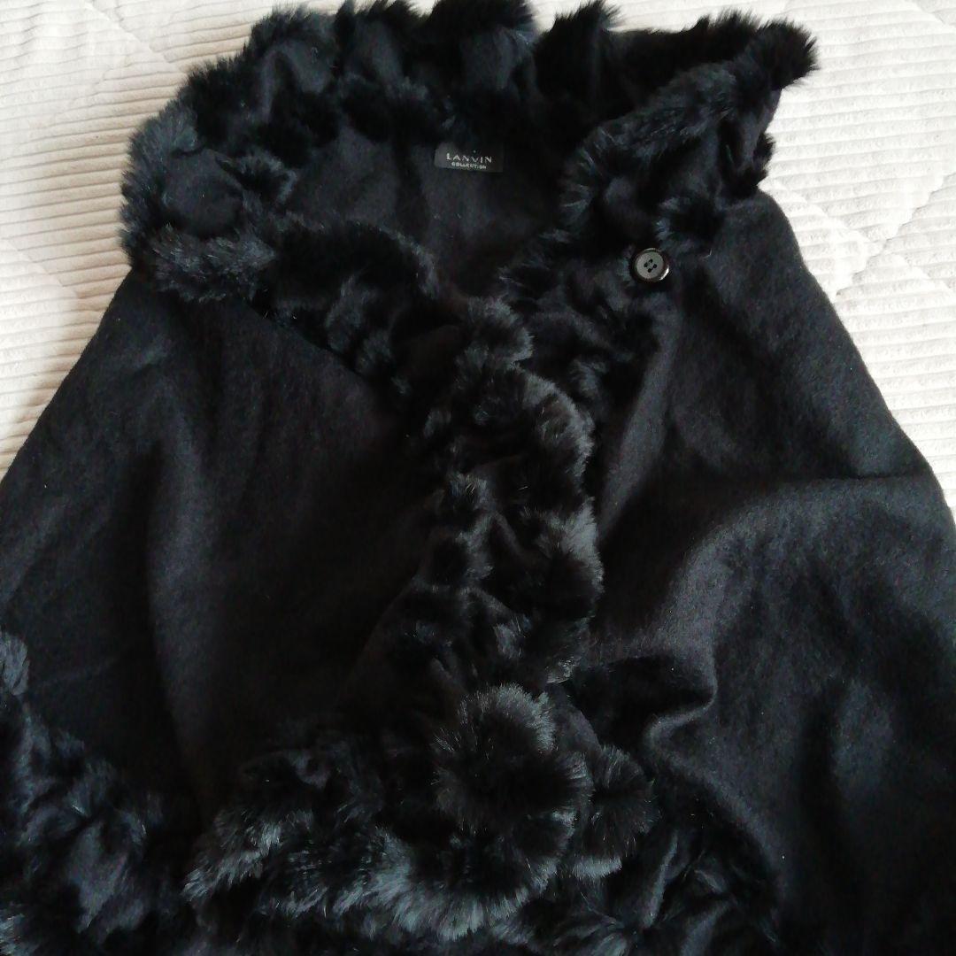 LANVIN大判ケープショール【ブラック】再お値下げ