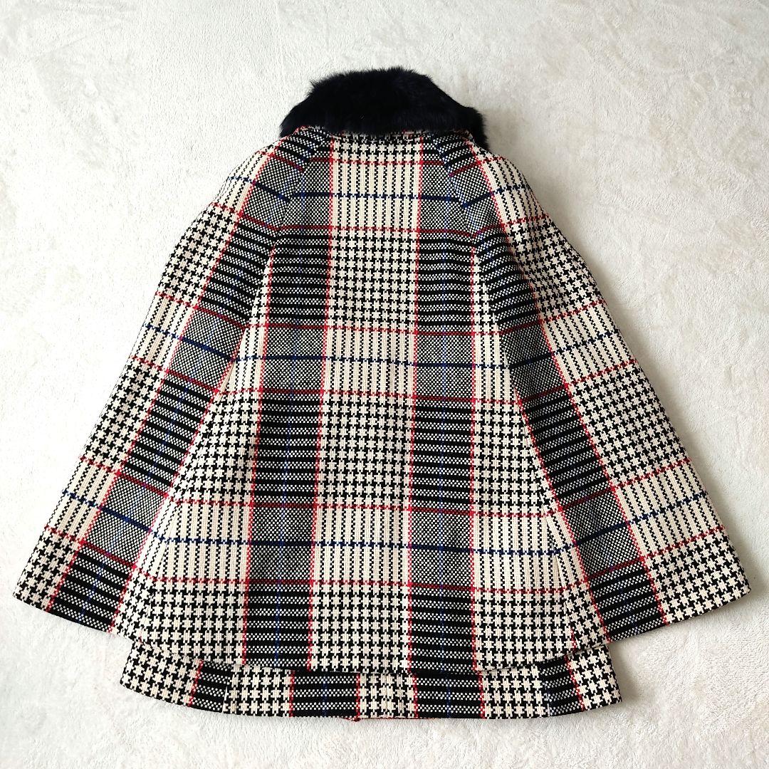 美品✨ロイスクレヨン ポンチョ　ケープコート チェック柄