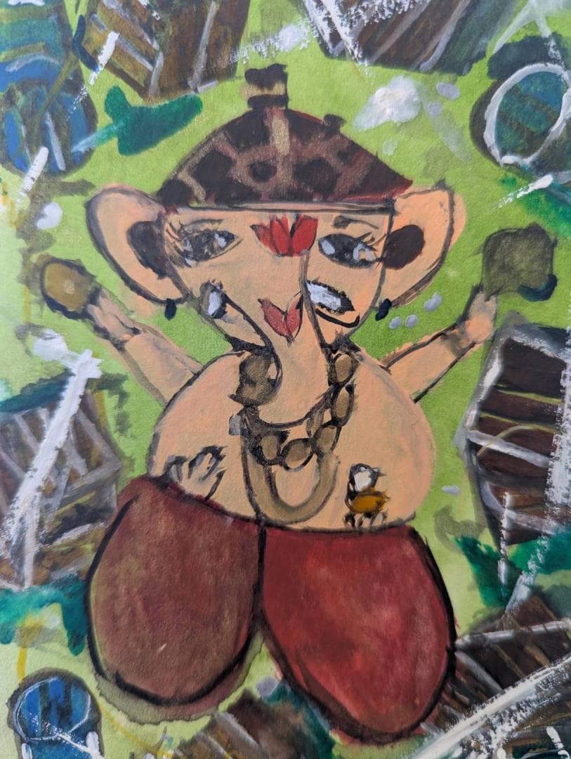 1点もの】✨ ガネーシャアート 原画 瓜阪律 前に進む力 開運商売