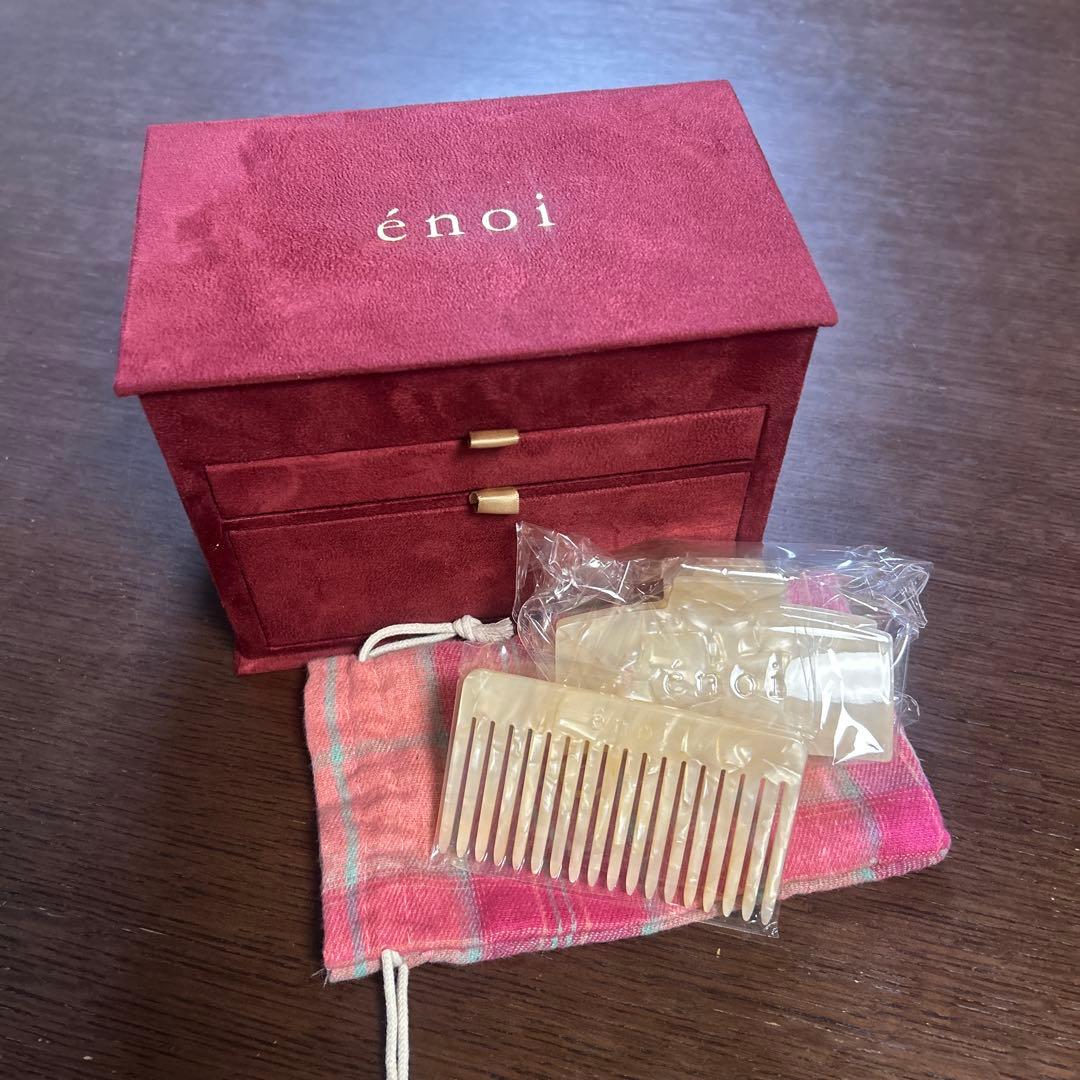 enoi クリスマスコフレ ヘアクリップ＆ヘアコーム 巾着 ボックス