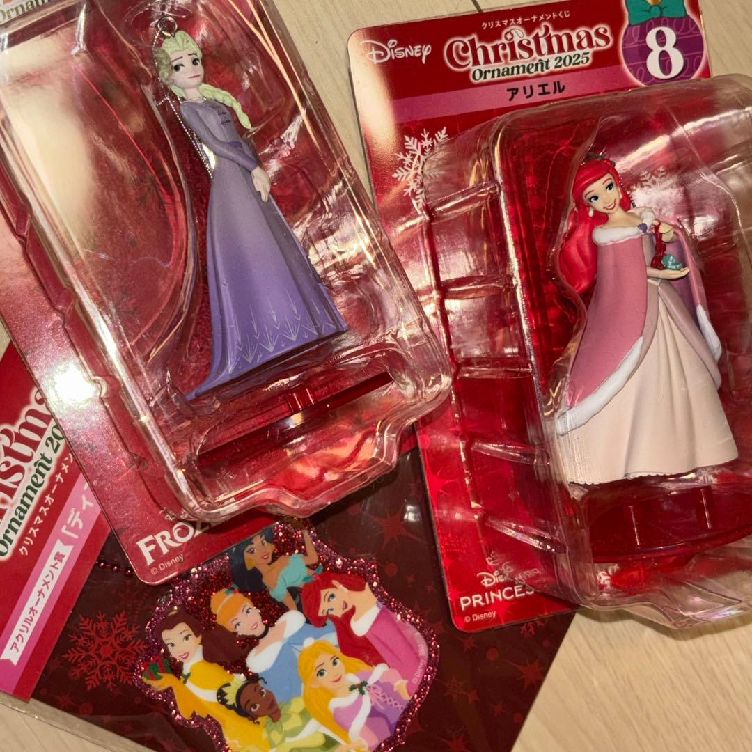 ディズニークリスマスオーナメントくじ2025アリエルエルサアクリル