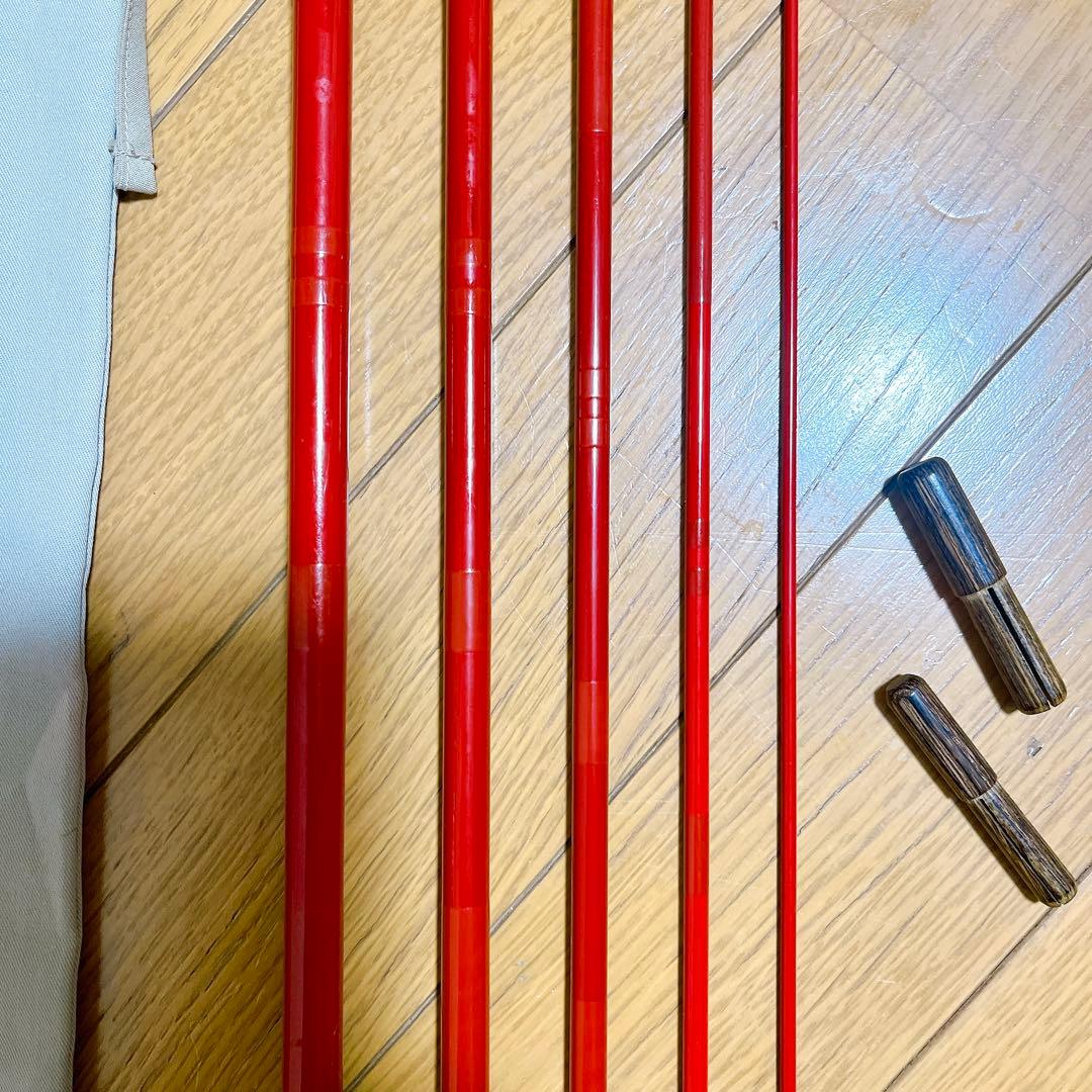 超希少 シマノ 朱紋峰 凌 十六 16尺 5本継 ヘラ竿 和竿