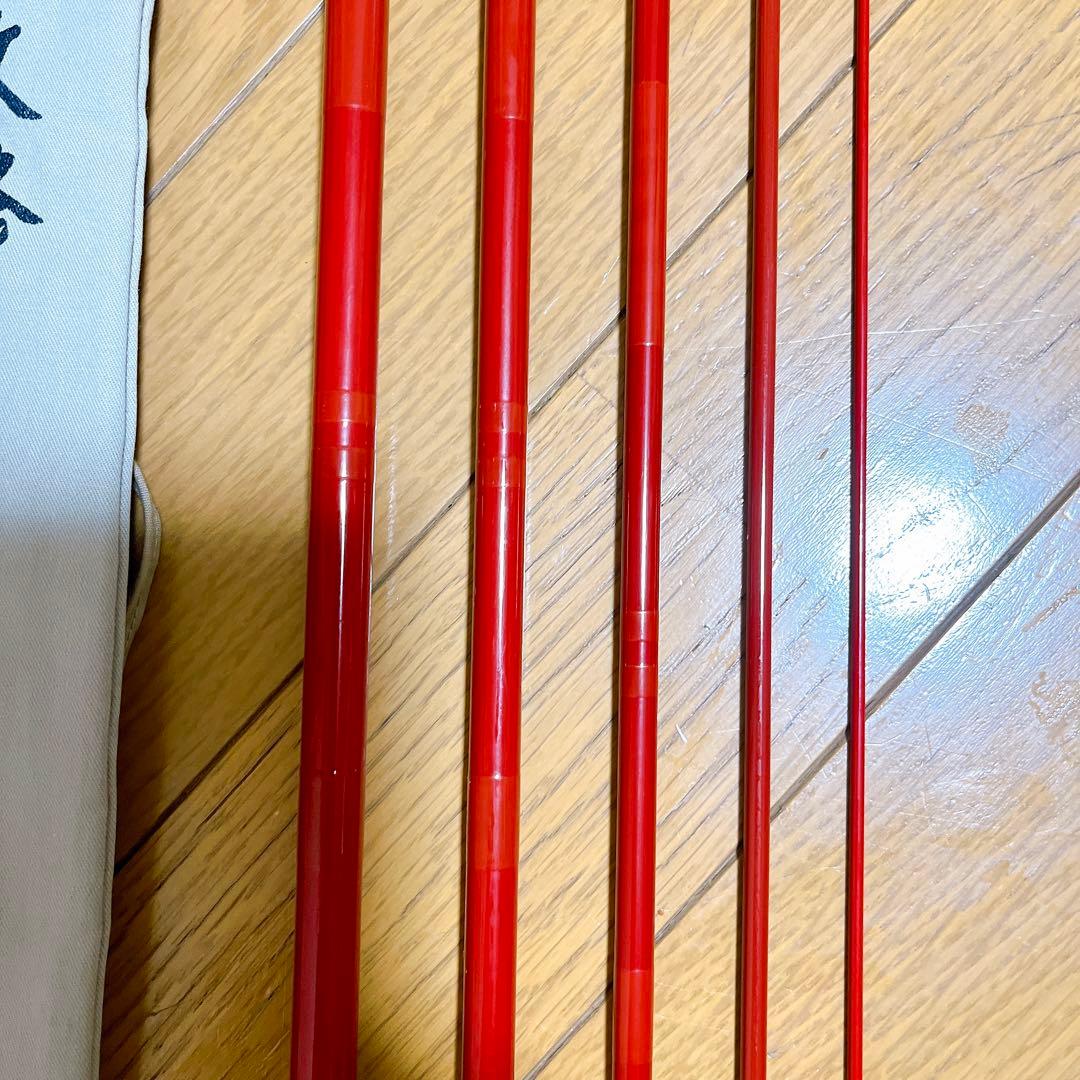 超希少 シマノ 朱紋峰 凌 十六 16尺 5本継 ヘラ竿 和竿