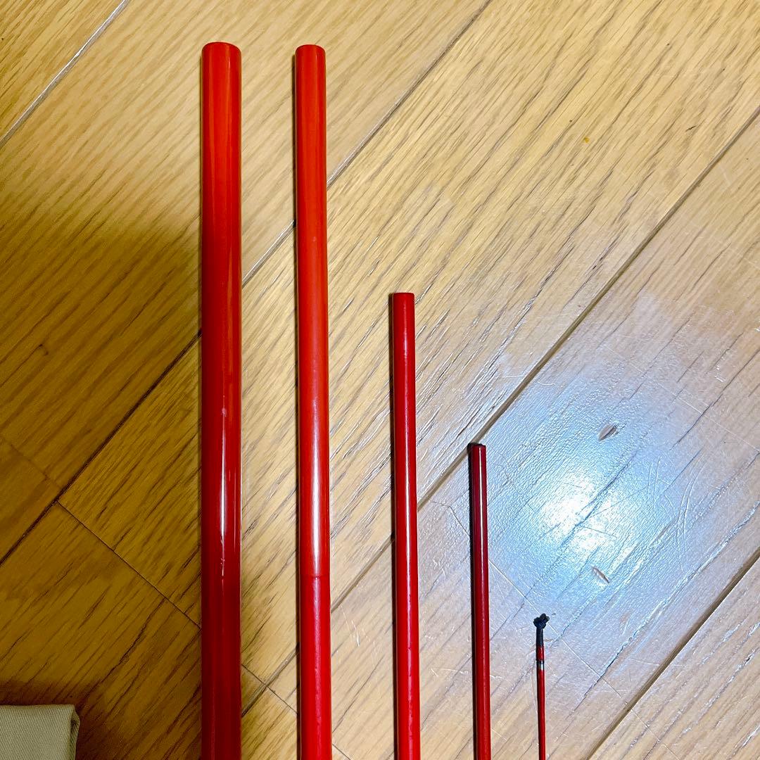 超希少 シマノ 朱紋峰 凌 十六 16尺 5本継 ヘラ竿 和竿