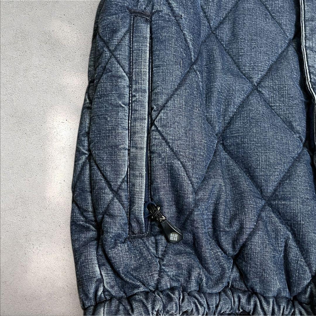 Columbia puffer jacket デニム　キルティング　ダイヤ