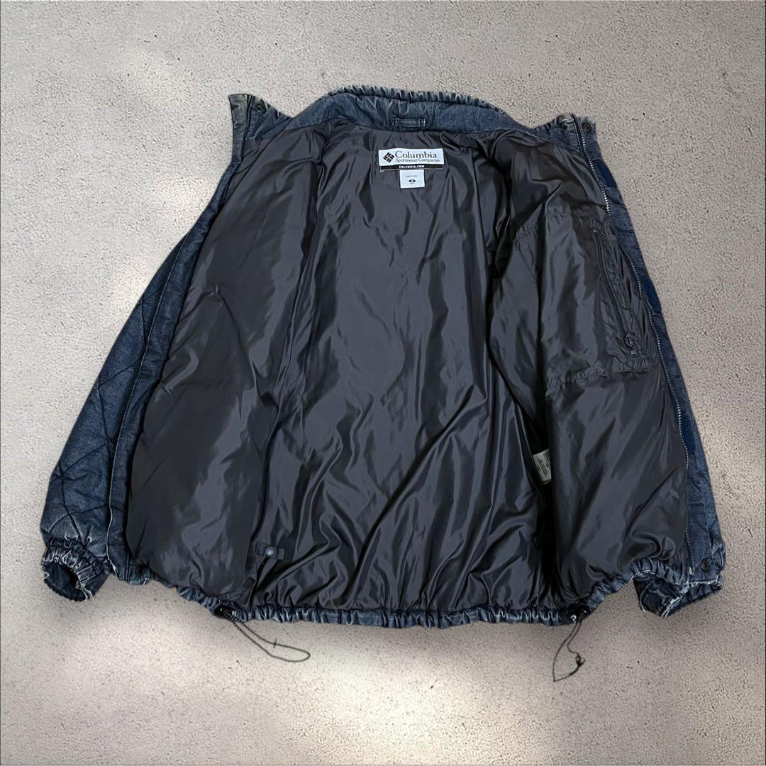 Columbia puffer jacket デニム　キルティング　ダイヤ