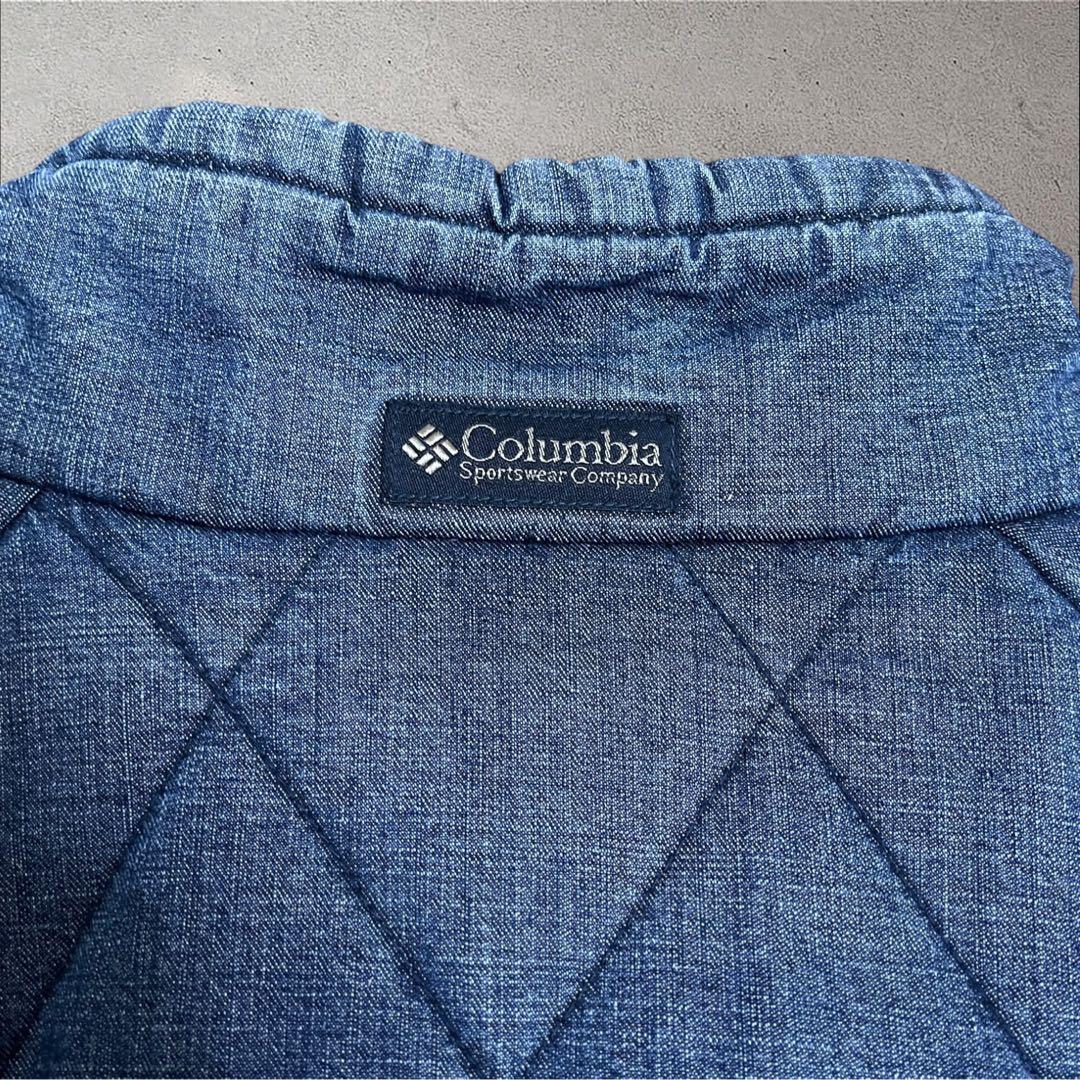 Columbia puffer jacket デニム　キルティング　ダイヤ