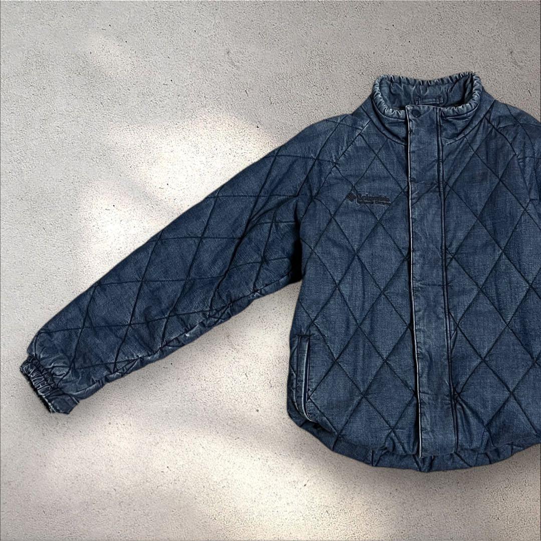 Columbia puffer jacket デニム　キルティング　ダイヤ