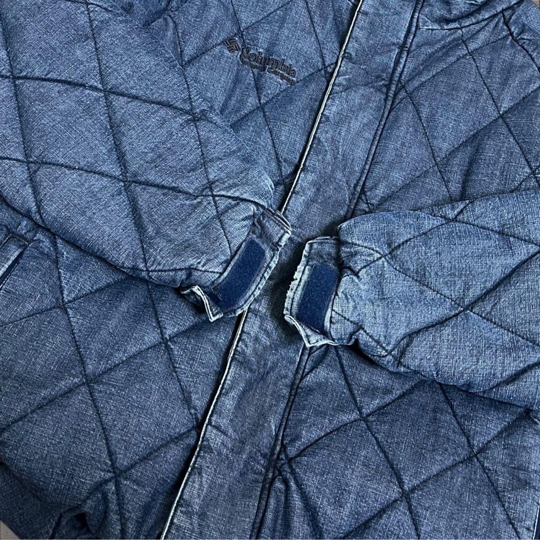Columbia puffer jacket デニム　キルティング　ダイヤ