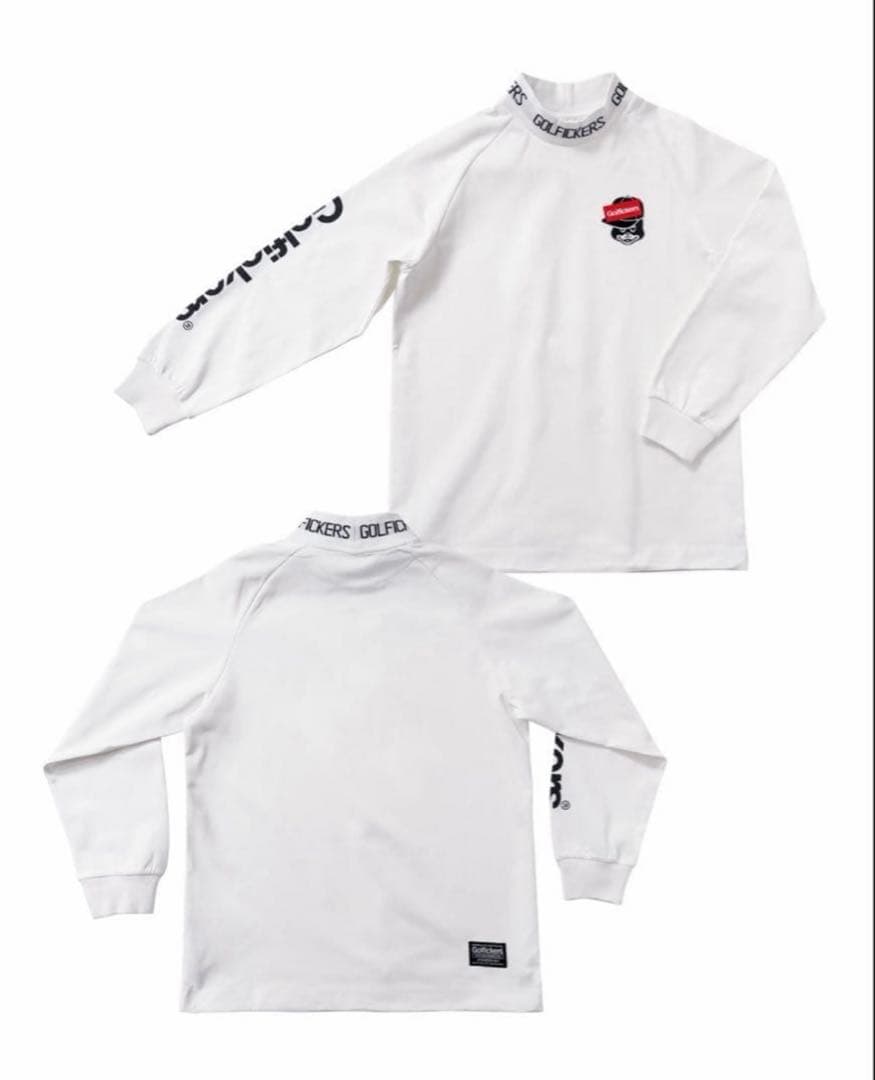 ゴルフィッカーズ　モックネック　ホワイト　Mサイズ　golfickers